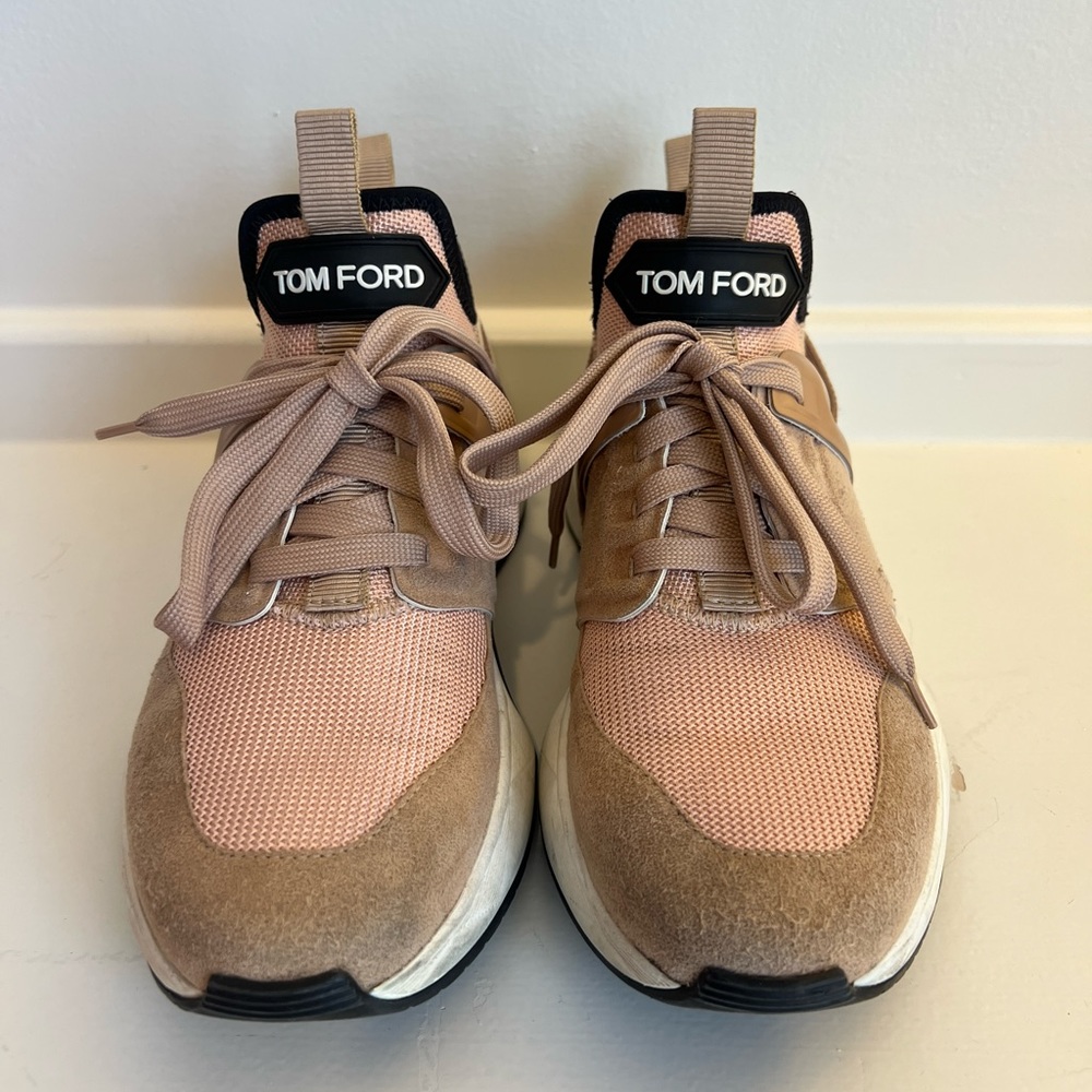 Tom Ford NYLON MESH JAGO LOW TOP in nude/ pink size 7.5 or 37.5